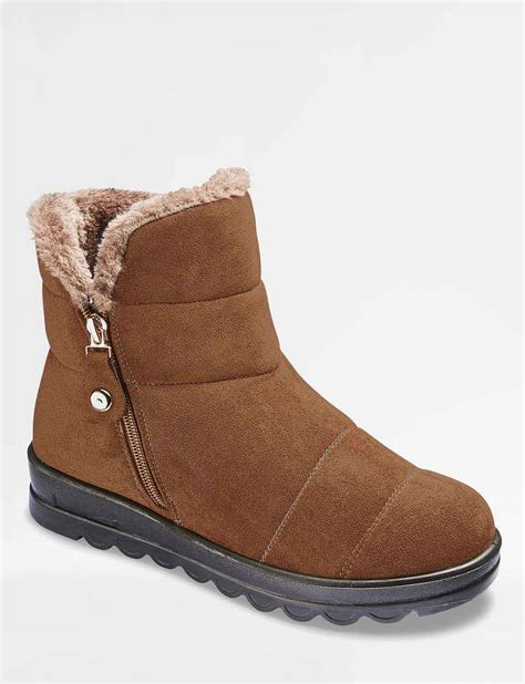 suede faux fur lined boots